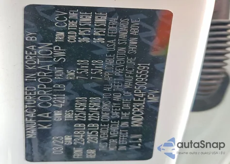 2023 Kia Niro Ex z USA, uszkodzony, nr VIN KNDCR3LE4P5095591